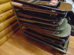 lot 1224 image: 3 metal chair cart only