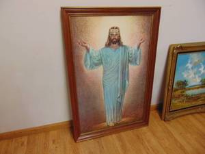 lot 1230 image: 44 X 29 Jesus print -  very nice
