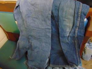 lot 1251 image: Box of vintage denim - some levis