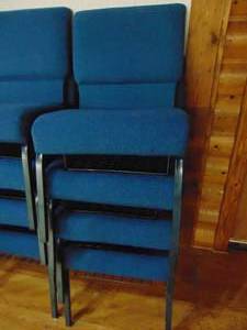lot 1209 image: 3 - Blue, padded, upholstered chairs