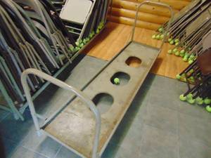lot 1222 image: 9 metal chair cart only