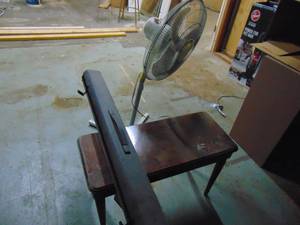 lot 1303 image: Piano bench, pop up projector screen