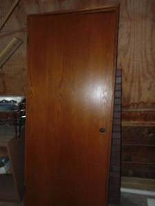 lot 1305 image: New hollow core oak door with frame