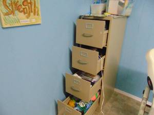 lot 1353 image: File Cabinet and Contents - Craft Supplies - for Children 