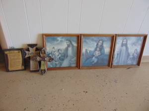 lot 1377 image: Religious themed wall art