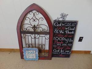 lot 1383 image: Religious themed wall art