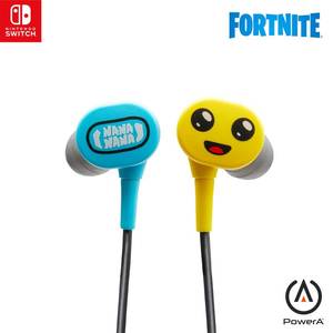 lot 3346 image: PowerA Wired Earbuds for Nintendo Switch Fortnite Peely, 3.5 mm, Wired, Officially Licensed, Bonus Virtual Item and Matching Peely Drawstring Bag Included