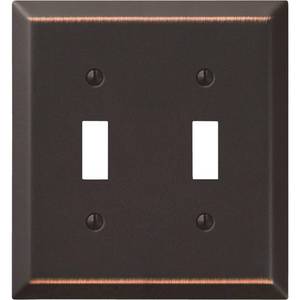 lot 3362 image: AMERELLE 163TTDB BRZ 2 TGL WALLPLATE, 2 Toggle, Aged Bronze