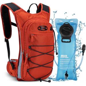 lot 3375 image: NOOLA 3L Hydration Backpack, Insulated Water Backpack, Hiking Backpack with Water Bladder, Lightweight Water Backpack for Hiking, Biking, Running, Climbing, Orange