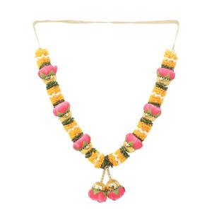 lot 3377 image: Artificial Mala Rose Flowers Ribbon Garland Haar Mala for Idol-Mala for God Statues Accessories Pooja Sringar Articles Ornament for Indian Traditional Festival (Size-10) (Orange)