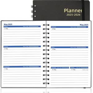 lot 3386 image: Daily Planner 2025-2026, Weekly & Monthly Planner from Jan 2025-Jun 2026, 18 Month Day Planner with Tabs, Academic Calendar Planner 2025-2026, 100GSM Thick Paper, A5 Size, Black