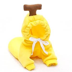 lot 3393 image: Warm Dog Winter Clothes Cute Fruit Dog Coat Hoodies Fleece Pet Dogs Costume Jacket for French Bulldog Chihuahua Ropa para Perro(Yellow,L)