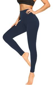 lot 3395 image: High Waisted Leggings for Women No See-Through Tummy Control Yoga Pants Workout Leggings-Reg&Plus Size (Navy Blue, Large-X-Large(Plus Size 12-20))