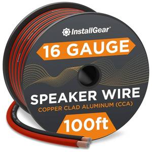 lot 3411 image: InstallGear 16 Gauge Wire AWG Speaker Wires - True Spec and Soft Touch Cable - 100 ft RedBlack - Car Stereos, Home Theater, Radio, Surround Sound - 16 Gauge Speaker Wire - Easy Installation
