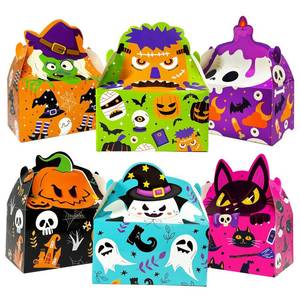 lot 3413 image: KiDEPOCH Bulk Pcs Halloween Cardboard Boxes Funny Party Favors Boxes for Halloween Treat Boxes in Halloween Features for Candy Snacks Cookie Small Gifts