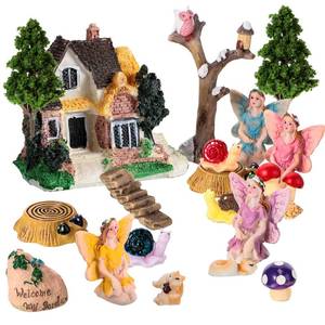 lot 3432 image: Bulk Pieces Fairy Garden Accessories Kit Miniatures House Supplies Girl Fly Wing Dollhouse Gifts for Home Garden Lawn Decoration