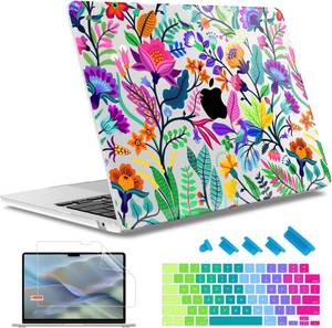 lot 3441 image: May Chen Compatible with MacBook Air 13.6 Inch Case 2024 2023 2022 Model A3113 M3 A2681 M2 Chip, Plastic Hard Shell Case for MacBook Air 13.6 with Liquid Retina Display,Bright Colorful Flowers