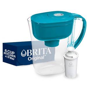 lot 3462 image: Brita Metro Water Filter Pitcher with SmartLight Filter Change Indicator, BPA-Free, Replaces 1,800 Plastic Water Bottles a Year, Lasts Two Months, Includes 1 Filter, Small - 6-Cup Capacity, Turquoise