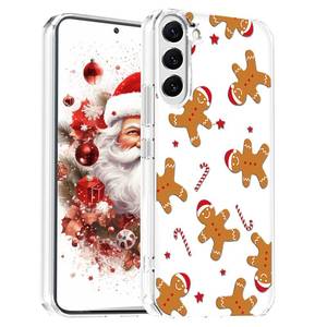 lot 3468 image: YESPURE for Samsung Galaxy A54 Phone Case Clear Case Christmas Designed Case Gingerbread Man Cute Pattern for Kids Girls Transparent Soft TPU Shockproof Protetcive Case Cover for Samsung Galaxy A54