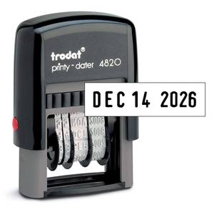 lot 3471 image: Trodat Printy 4820 Date Stamp, Self-Inking Stamp for Professional and Personal Applications, 38 x 1-�, Eco-Friendly Climate Neutral Product (Black)