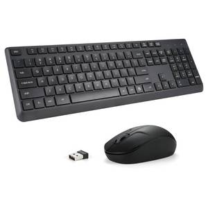 lot 3474 image: Wireless Keyboard and Mouse Combo for Windows, 2.4G Full-Sized External Cordless Computer Keyboard Mouse Combo for Laptop PC Desktop Chrome Mac, Number Pad 1600 DPI Silent Mouse USB Receiver (Black)
