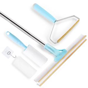 lot 3477 image: 56in Pet Hair Remover Set, Retractable Carpet Scraper Rake, Metal Fabric Edge Design, Reusable and Fixed Head Carpet Rake for Carpet,Couch,Car,Rug,Stairs