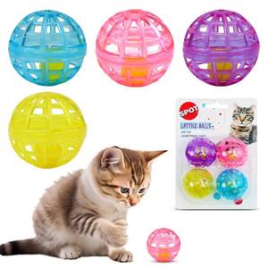 lot 3480 image: SPOT Lattice Balls Cat Toys - Durable, Fun Balls with Bells Perfect for Swatting and Batting, Colorful Toys to Entertain Indoor Cats and Kittens, 1.5 inch, 4 pcs