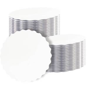 lot 3484 image: qiqee 8 Inch White Wave Cake Boards Round MultiPacks Circles Rounds Base Food-Grade Cardboard Wave Cake Plate Thinner But Stronger