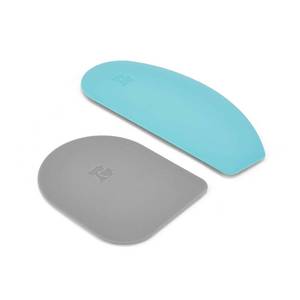lot 3485 image: KitchenAid Gourmet Bowl Scraper, Set of 2, Aqua Sky and Storm Grey