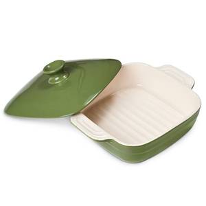 lot 3499 image: DOWAN Casseroles dish with lids, Ceramic Baking Dish With Lid, Casserole Dishes for oven, 1.6 Quarts Bakeware With Handle Oven Safe for Cooking, Dinner, Home Gift, 8 x 8 Inches, Green