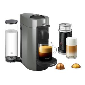 lot 3503 image: Nespresso Vertuo Plus Coffee and Espresso Maker by DeLonghi, Grey with Aeroccino Milk Frother - Retail $201.51