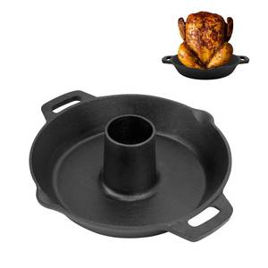 lot 3505 image: Thanksgiving Cast Iron Chicken Roaster Beer Can Chicken Roasting Pan, Beer Can Chicken Holder Chicken Stand for Most Grills and Oven, Turkey Roasting Pan for Thanksgiving Christmas Roast Chicken
