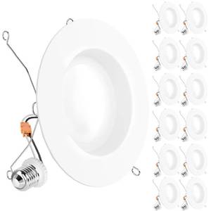 lot 3506 image: Sunco Lighting (Pack of 12 Retrofit LED Recessed Lighting 6 Inch, 2700K Soft White, Dimmable Can Lights, Smooth Trim, 13W75W, 965 LM, Damp Rated - UL Listed