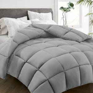 lot 3516 image: HYLEORY All Season Queen Size Bed Comforter - Cooling Down Alternative Quilted Duvet Insert with Corner Tabs - Winter Warm - Machine Washable - Light Grey