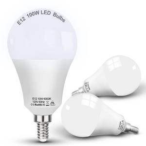lot 3530 image: 100W Equivalent LED Candelabra Bulbs, E12 A19 A60 LED Ceiling Fixtures Light Bulbs 6000K Daylight White,Bright E12 Small Candelabra Screw Base Globe Shape Chandelier Bulbs 10W 1200lm,Non Dimmable,3Pcs