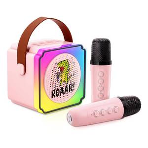 lot 3534 image: Ainrvteers Kids Karaoke Machine Karaoke Machine with Bluetooth and Wireless Microphone for Kids Toys Gifts for Girls Boy Ages 4, 5, 6, 7, 8, 9, 10, 12 Year Old Birthday (Pink-1 Mic)