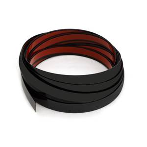 lot 3572 image: Peel and Stick Molding Trim Flexible Self Adhesive Wall Trim Mirror Like Finish Decorative Trim for Wall, Mirror, Door, Wardrobe, Gap Sealing (12 in X 16.4 FT, Black)