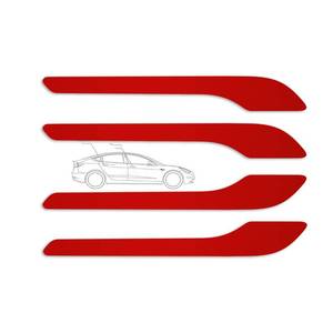 lot 3576 image: Setourinst Tesla Door Handle Sticker, Red Anti Scratch Door Cup Protector, unmarked Automatic Door Handle Protective Film for Model 3 Y Custom Cut Decal (Set of 6) (red)