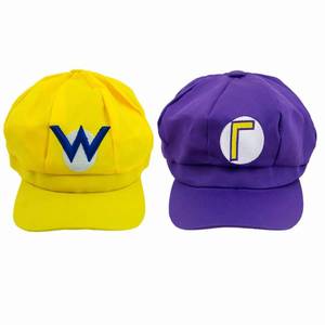 lot 3578 image: PXIYOU Novelty Super Bros Hats Halloween Party Video Game Cosplay Costume for Adult Men Women 22.8-23.6Inch Purple,Yellow