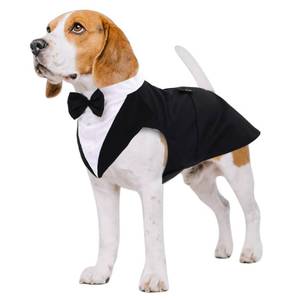 lot 3579 image: Kuoser Dog Tuxedo Dog Suit and Bandana Set, Dogs Tuxedo Wedding Party Suit, Dog Prince Wedding Bow Tie Shirt Formal Dog Wedding Attire for Large and Medium Dogs Golden Retriever Samo Bulldogs