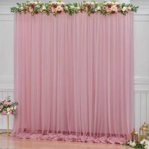 lot 3592 image: 10x10ft Dusty Rose Tulle Backdrop Curtain for Parites, Sheer Backdrop Curtains for Wedding Baby Shower Birthday Party Photo Shoot Decorations