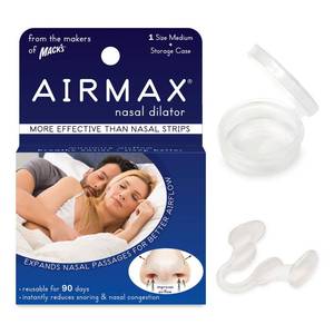 lot 3595 image: AIRMAX Nasal Dilator for Better Sleep - Natural, Comfortable, Anti Snoring Device, Snoring Solution for Maximum Airflow and Easier Breathing (Medium - Clear)