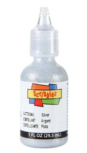 lot 3596 image: Scribbles 54305 3D Fabric Paint Glitter- Glittering Silver