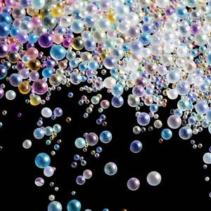 lot 3601 image: UV Resin Droplet Bubble Beads Fillers 0.4 mm to 3 mm for DIY Shaker Resin Molds Pendant Jewelry Making (Transparent and Bright Colors), 100 g