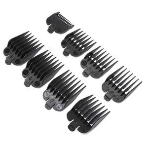 lot 3608 image: 8 Pcs Professional Hair Clipper Combs Guides, Wahl Replacement Guards Set #3171-400 18 to 1 Fits Most Size Wahl ClippersTrimmers, Black 1