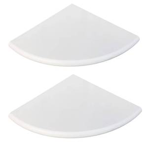 lot 3615 image: GEOONA 2 Pcs White Marble Corner Shower Shelf for Bathroom, 9 x 9 x 0.8 Marble Corner Shelves for Bathroom Wall Mounted Both Side Polished
