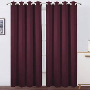 lot 3621 image: LEMOMO Blackout Curtains 66 x 84 inchBurgundy Red Curtains Set of 2 PanelsThermal Insulated Room Darkening Bedroom Curtains