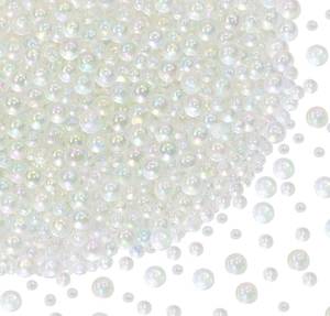 lot 3627 image: UV Resin Bubble Beads Penta Angel 100g 0.4 to 3mm No Hole Round Clear Tiny Miniature Water Droplet Bead Fillers for DIY Shaker Resin Molds Pendant Jewelry Making (Clear)