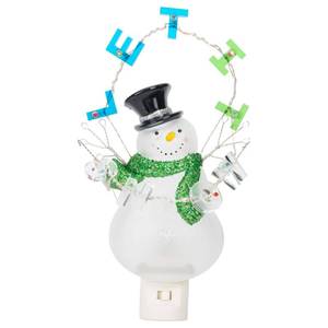 lot 3634 image: Let It Snow Snowman Flicker LED 8 Inch Plug-in Christmas Night Light