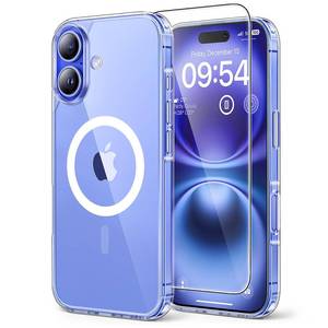 lot 3637 image: TAURI 3 in 1 for iPhone 16 Plus Case, Compatible with MagSafe Not-Yellowing with 2X Screen Protectors, Military-Grade Protection, Slim Magnetic Phone Case for 16 Plus 6.7, Clear